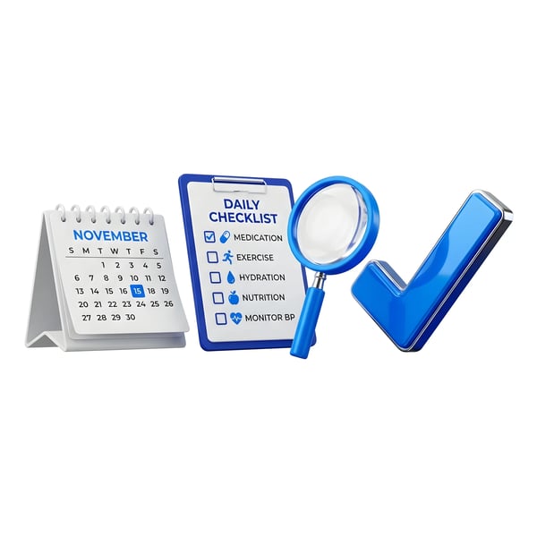 MEDICAL PREVENTION CALENDAR CHECKLIST MAGNIFIER KIT