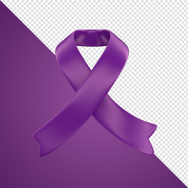 ELEMENTO 3D FEVEREIRO ROXO LAÇO PNG