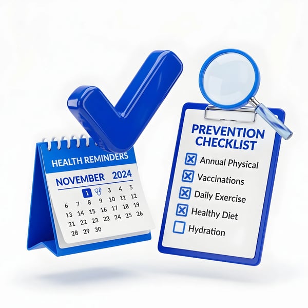 MENS PREVENTION CALENDAR CHECKLIST MAGNIFIER KIT