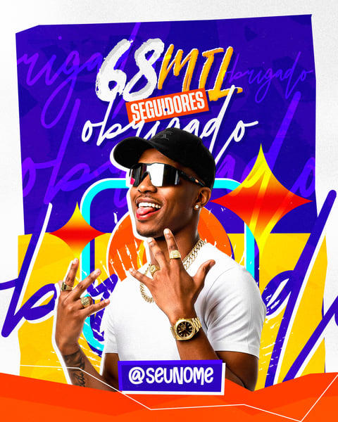 Flyer Agradecimento Seguidores PSD Editável