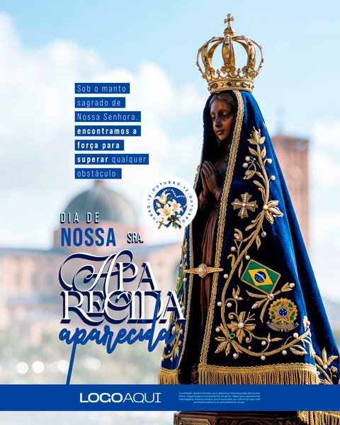 DIA DE NOSSA SENHORA APARECIDA SOCIAL MEDIA FLYER PSD EDITÁVEL