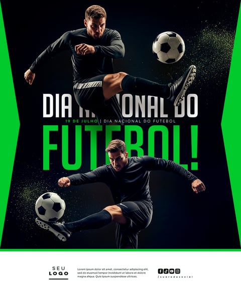 DIA NACIONAL DO FUTEBOL 19 DE JULHO SOCIAL MEDIA PSD EDITÁVEL FEED 5
