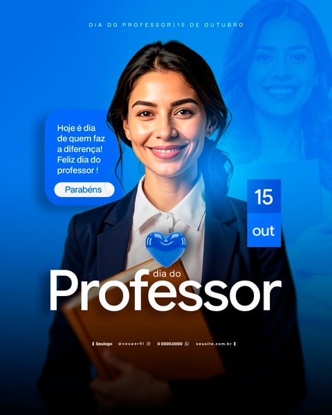 DIA DO PROFESSOR SOCIAL MEDIA PSD FLYER 1
