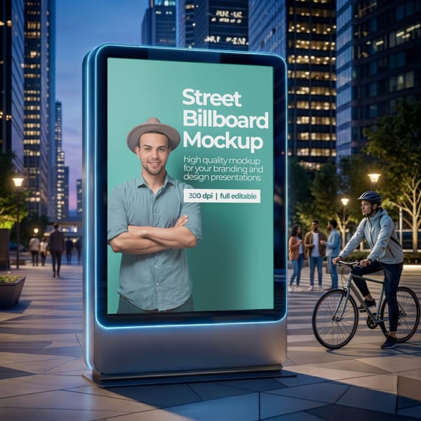 PUBLICIDADE NA RUA PSD EDITÁVEL MOCKUP