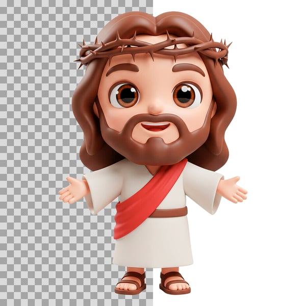 OIA MASCOTE 3D - JESUS PNG TRANSPARENTE 3