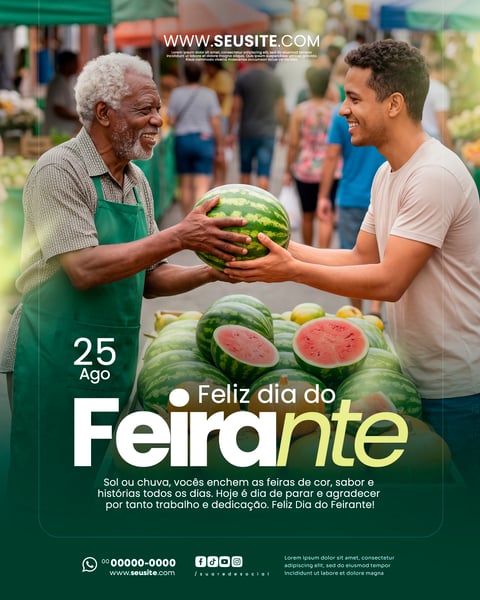 DIA DO FEIRANTE 25 DE AGOSTO SOCIAL MEDIA PSD EDITÁVEL 1