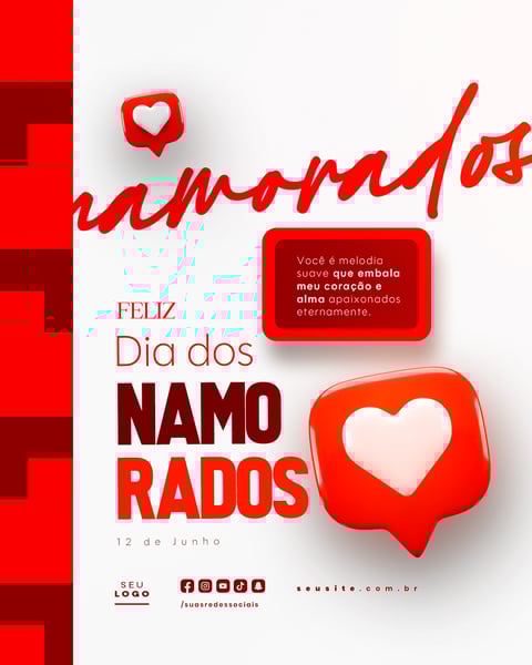 DIA DOS NAMORADOS 12 DE JUNHO SOCIAL MEDIA FEED EDITÁVEL