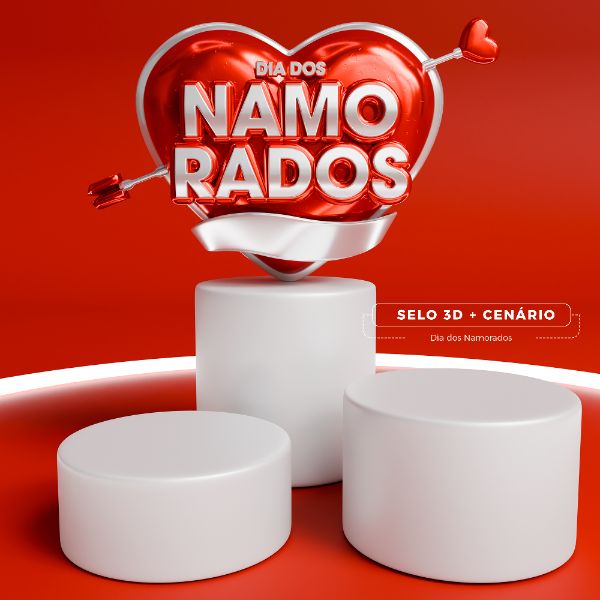 SELO E CENÁRIO DIA DOS NAMORADOS SELO 3D