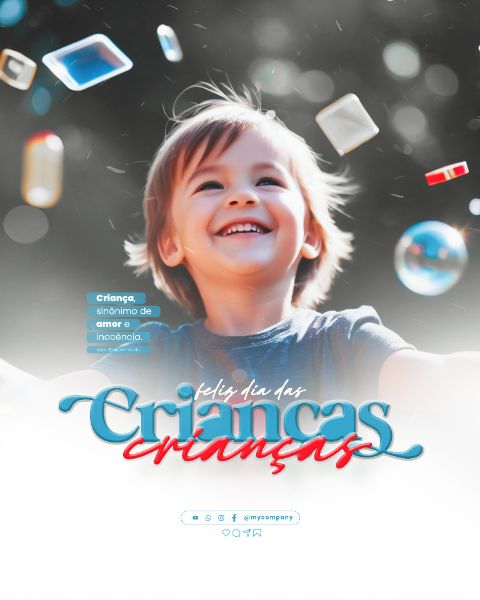 DIA DAS CRIANÇAS 12 DE OUTUBRO SOCIAL MEDIA PSD EDITÁVEL
