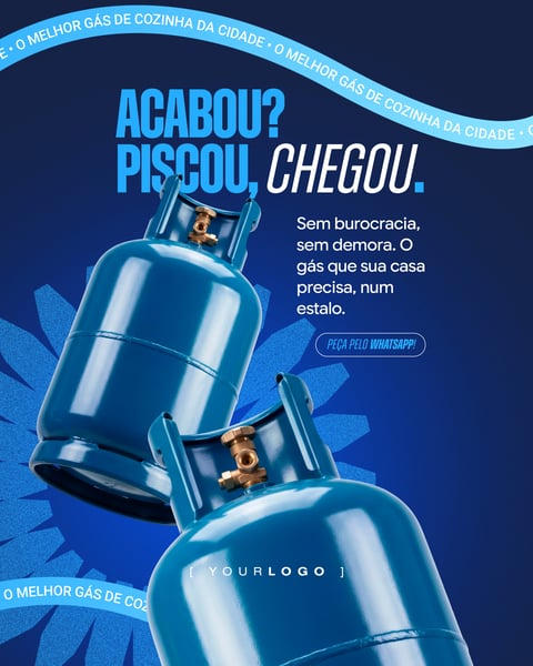 Post REDES SOCIAIS ENTREGA RÁPIDA DE GÁS PSD EDITÁVEL