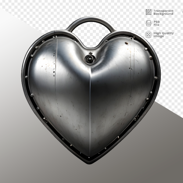 CORAÇÃO FERRO E MADEIRA  ELEMENTO 3D PARA COMPOSIÇÃO - HEART