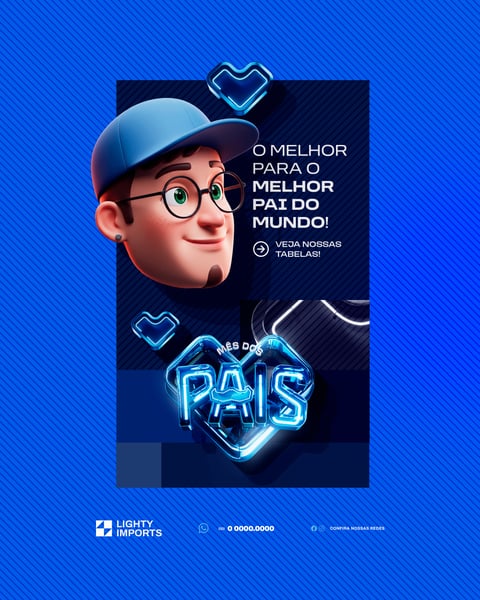 Mês dos Pais 10 de Agosto Campanha para Marca de Importação Social Media PSD Editável