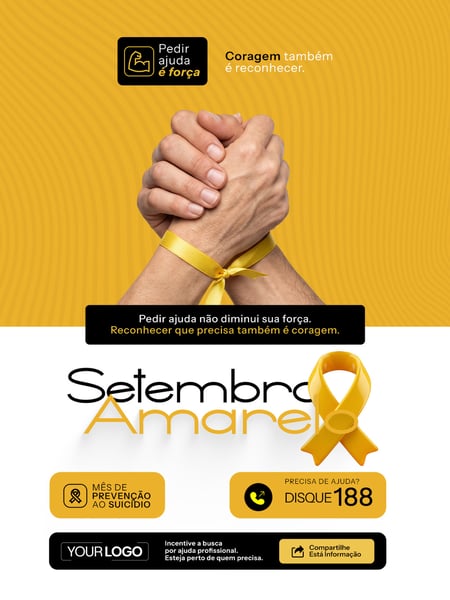 SETEMBRO AMARELO MÊS DE PREVENÇÃO AO SUICÍDIO SOCIAL MEDIA PSD EDITÁVEL 06