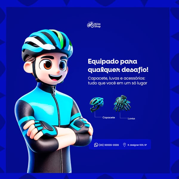 EQUIPADO PARA QUALQUER DESAFIO - PSD CICLISTA EDITÁVEL