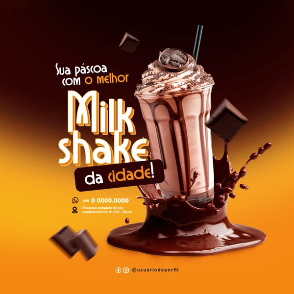 IZJ FELIZ PASCOA SOCIAL MEDIA COM MILKSHAKE PSD EDITAVEL 2