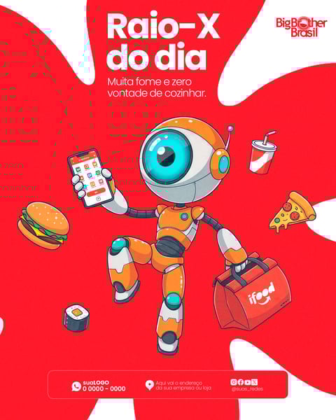 POST FEED BBB FESTA VIBRANTE MODERNO VERMELHO E BRANCO PSD EDITÁVEL