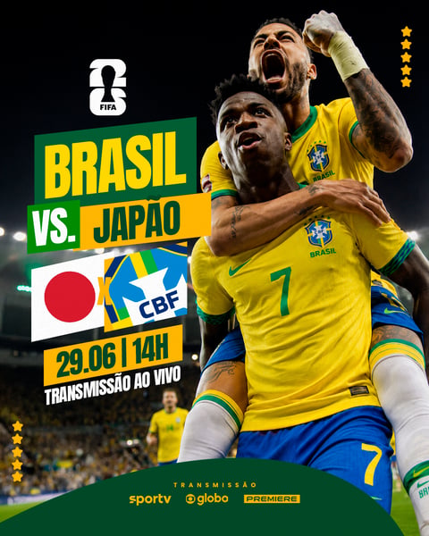 COPA DO MUNDO NEYMAR E VINI JR BRASIL X JAPÃO PSD EDITÁVEL
