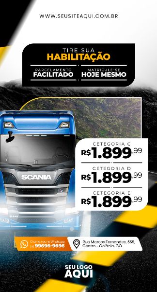 STORY - AUTO ESCOLA - CNH - MOTORISTA | SOCIAL MEDIA - PSD EDITÁVEL