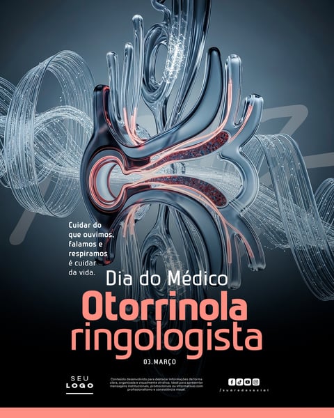 DIA DO MÉDICO OTORRINOLARINGOLOGISTA 3 DE MARÇO SOCIAL MEDIA PSD EDITÁVEL 5