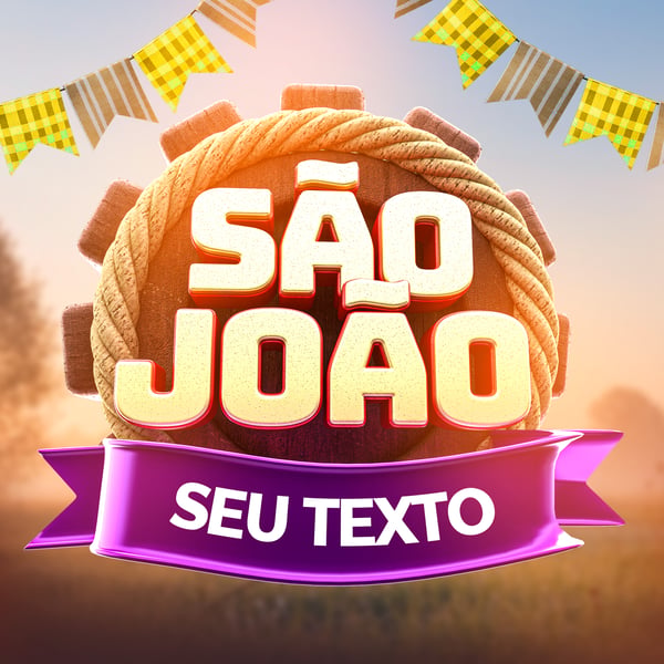 SÃO JOÃO SELO 3D COM BANDEIRINHAS