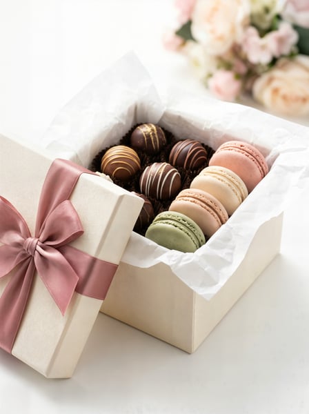CAIXA DE PRESENTE ABERTA COM DOCES DENTRO 1