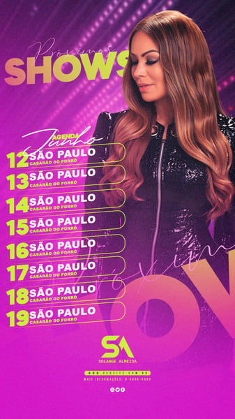 FLYER ARTISTA AGENDA DE SHOWS STORIES