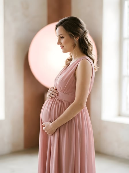 Mulher grávida segurando o barriga 23