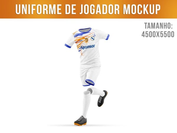 UNIFORME DE FUTEBOL EM MOVIMENTO MOCKUP