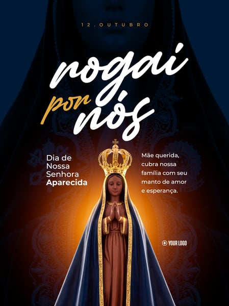 FESTA DE NOSSA SENHORA APARECIDA OUTUBRO SOCIAL MEDIA FLYER PSD EDITÁVEL
