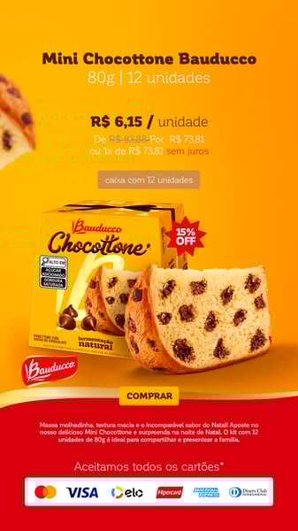 EWU SOCIAL MEDIA FELIZ NATAL STORY MINI CHOCOTTONE BAUDUCO 80G