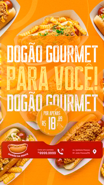 CACHORRO QUENTE HOT DOG LANCHE SOCIAL MEDIA STORY POST EDITÁVEL
