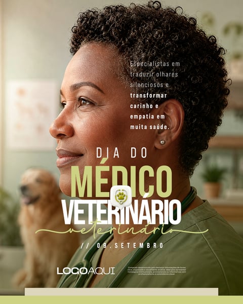 Dia do Médico Veterinário 09 DE SETEMBRO SOCIAL MEDIA FLYER PSD EDITÁVEL
