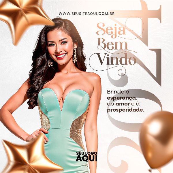 FEED | SEJA BEM VINDO JANEIRO | BEM VINDO 2024 | FELIZ ANO NOVO| PSD EDITÁVEL