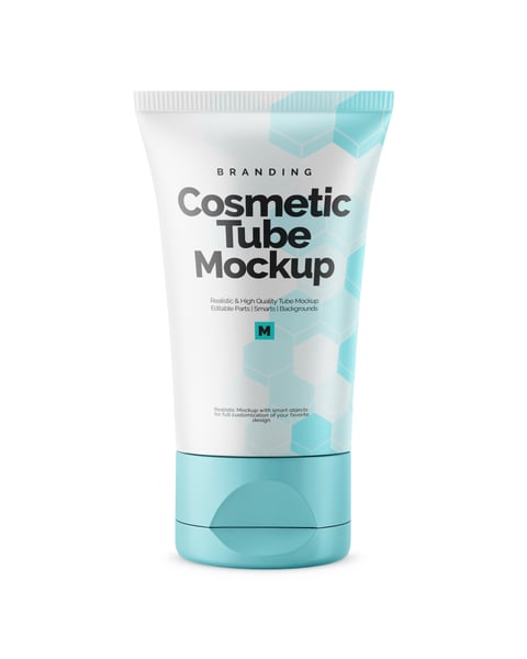 EMBALAGEM DE COSMÉTICO PLÁSTICA FOSCA PSD EDITÁVEL MOCKUP