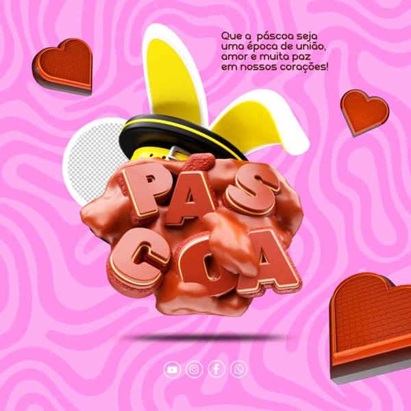 SELO 3D PÁSCOA PARA REDES SOCIAIS