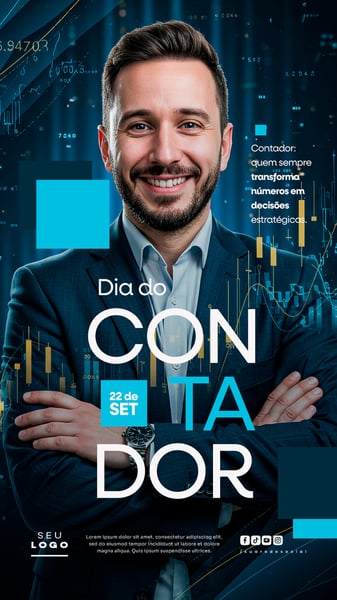 DIA DO CONTADOR 22 DE SETEMBRO SOCIAL MEDIA PSD EDITÁVEL STORY 1
