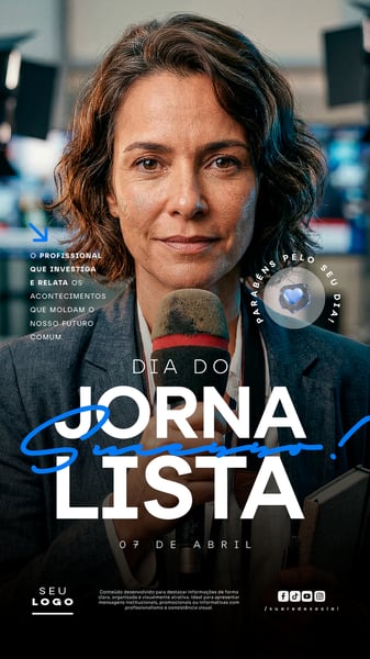 DIA DO JORNALISTA 07 DE ABRIL STORY SOCIAL MEDIA PSD EDITÁVEL 2