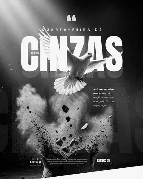 QUARTA FEIRA DE CINZAS 18 DE FEVEREIRO SOCIAL MEDIA PSD EDITÁVEL 3