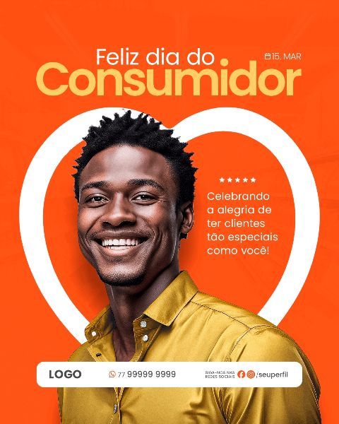 15 DE MARÇO - DIA DO CONSUMIDOR SOCIAL MEDIA LARANJA