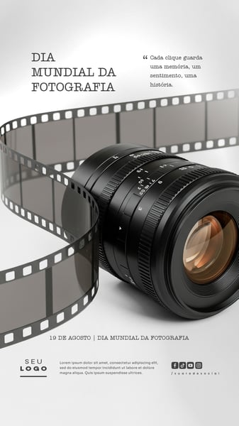 DIA MUNDIAL DA FOTOGRAFIA 19 DE AGOSTO SOCIAL MEDIA PSD EDITÁVEL STORY 5