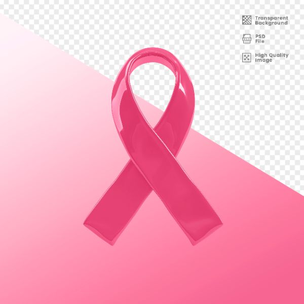 ELEMENTO 3D PARA COMPOSIÇÃO FITA ROSA LUTA CONTRA O CÂNCER