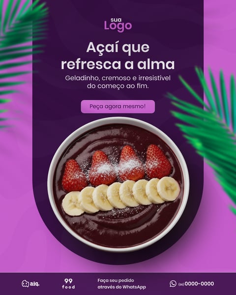 AÇAÍ QUE REFRESCA A ALMA Figma Social Media Template