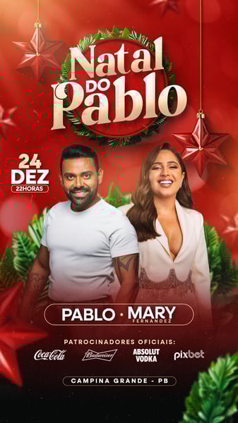 FLYER DE NATAL EVENTO PSD EDITÁVEL STORIES NATAL DO PABLO