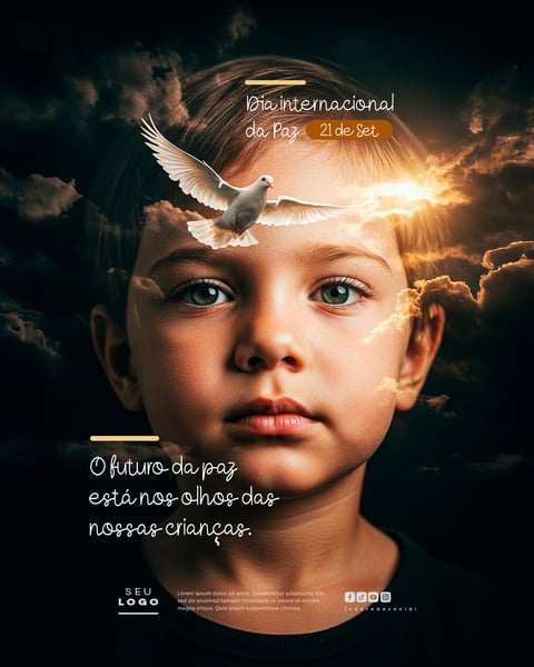 DIA INTERNACIONAL DA PAZ 21 DE SETEMBRO SOCIAL MEDIA PSD EDITÁVEL 2