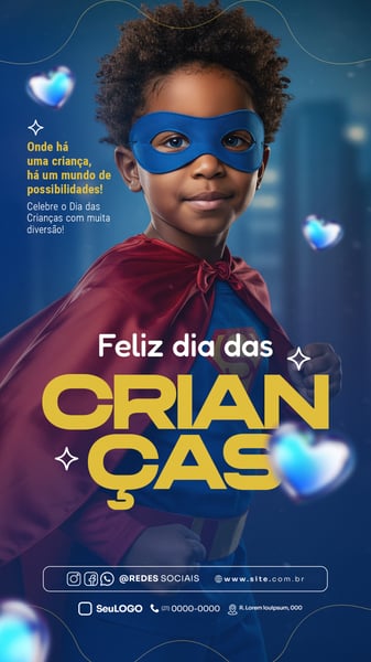 FELIZ DIA DAS CRIANÇAS 12 DE OUTUBRO STORY SOCIAL MEDIA PSD EDITÁVEL 07