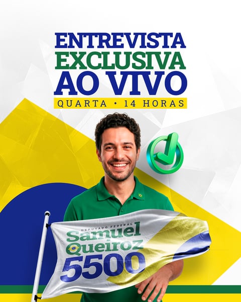 ANÚNCIO DE ENTREVISTA COLETIVA AO VIVO CANDIDATO PSD EDITÁVEL