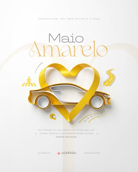 Maio Amarelo Campanha de Conscientização Trânsito Social Media PSD Editável 5