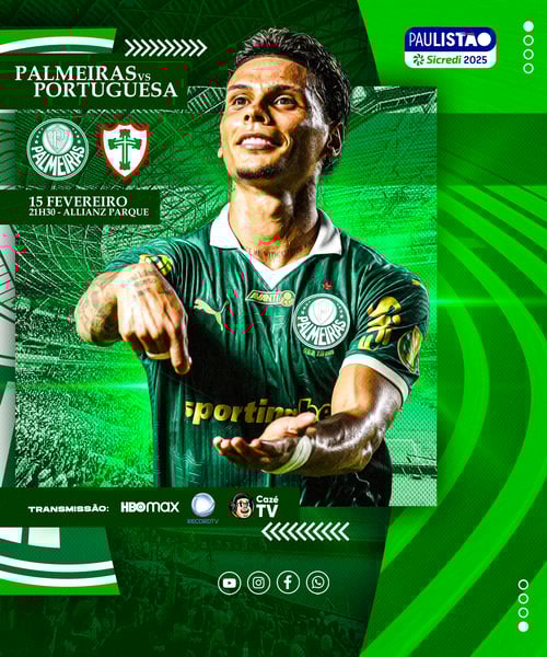 Flyer Esportivo Futebol Palmeiras Paulistão Richard Rios