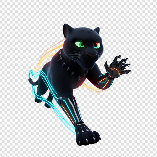PANTERA NEGRA ESTILOSA COM BRAÇO ROBÓTICO FUTURISTA (7)