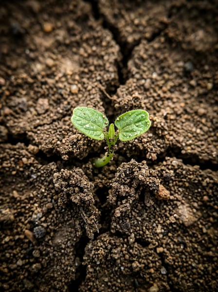 BROTO PLANTA NASCENDO TERRA SECA CRESCIMENTO 2